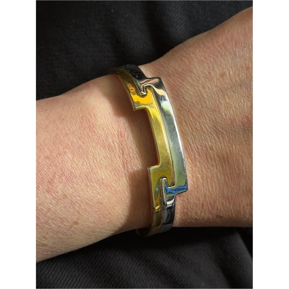 1977 Avon Counterparts Interlocking Bracelets Set Gold Silver Tone Signed